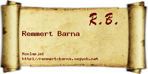 Remmert Barna névjegykártya